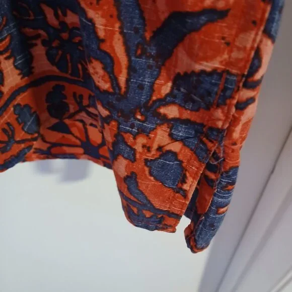 Volcom Men's Short Sleeve Button Up Orange Blue SZ M EUC - Picture 6 of 8